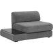 Harmony Danny Dark Grey Modular Armless Chair, Left Shelf
